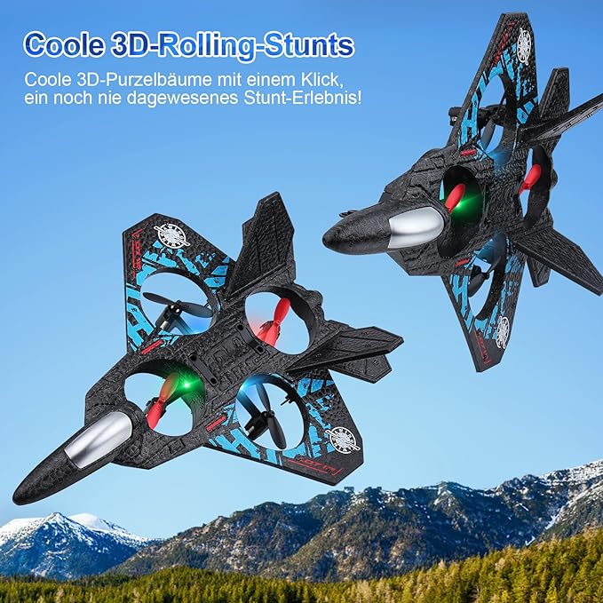 L0712 RC Stunt Airplane with LED Lights & Hover Mode – FREE UAE Shipping | Quality Guaranteed